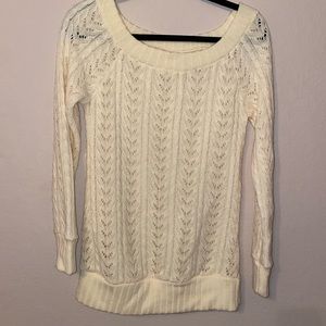 Long cream knitted sweater